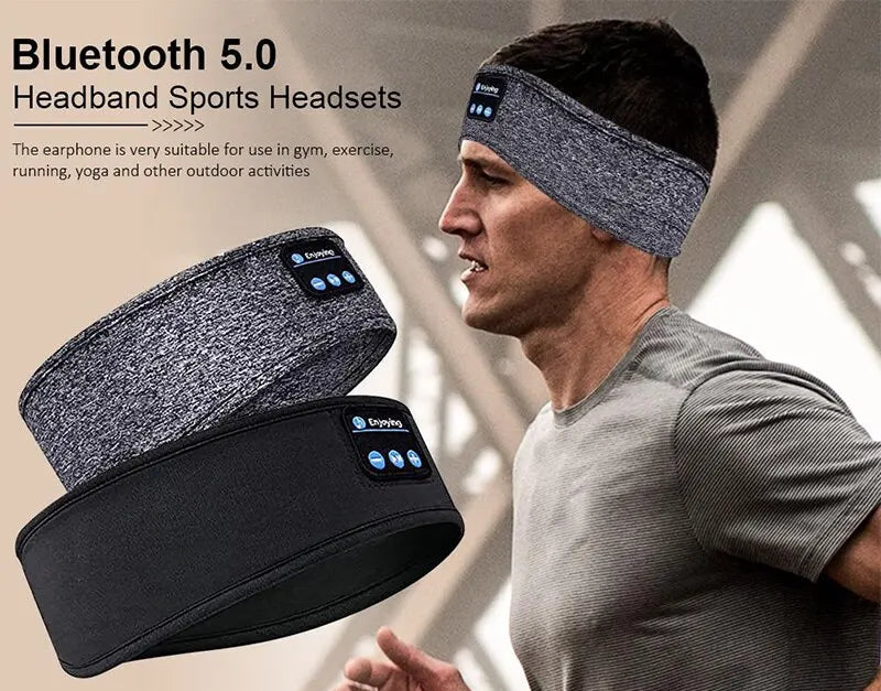 Wireless Bluetooth Sports Headband with Earphones and Music Eye Mask