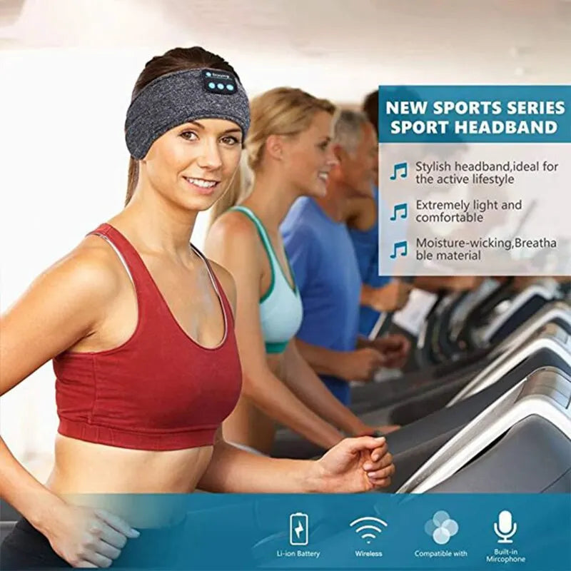 Wireless Bluetooth Sports Headband with Earphones and Music Eye Mask